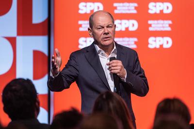 Wahlkampftour der SPD-stock-foto