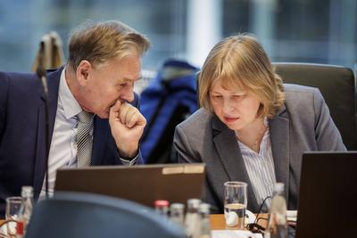 Sitzung des Bundeswahlausschusses-stock-foto