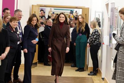 Kate Middleton at The Royal Marsden Hospital in London-stock-photo