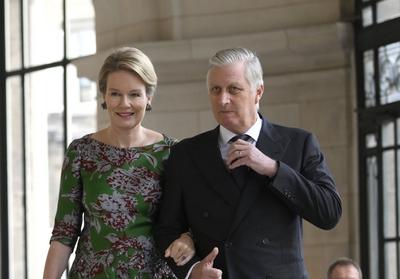 King Philippe And Queen Mathilde Meet Nato And Shape Officlals-stock-photo
