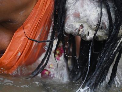 Millions Take Dip On First Amrit Snan At Mahakumbh Mela Prayagraj 2025-stock-photo