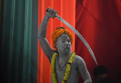 Millions Take Dip On First Amrit Snan At Mahakumbh Mela Prayagraj 2025-stock-photo