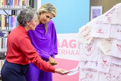 Queen M?xima visits community art project Thuis, Den Haag, The Netherlands-stock-foto