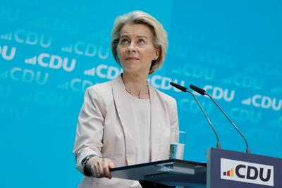 News Themen der Woche KW24 News Bilder des Tages Dr. Ursula von der Leyen, Deutschland, Berlin, Konrad-Adenauer-Haus, Pr-stock-foto