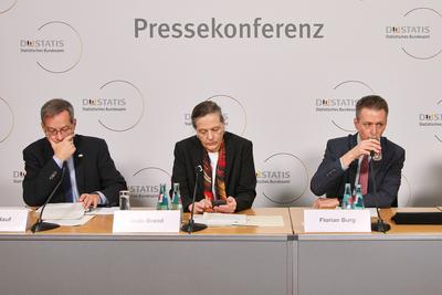 Berlin, Deutschland, 15.01.2025: Haus der Bundespressekonferenz: Statistisches Bundesamt verk?ndet Bruttoinlandsprodukt-stock-foto