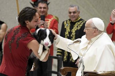ITALY - POPE FRANCIS  DURING HIS WEEKLY GENERAL AUDIENCE IN THE PAUL VI HALL AT  THE  VATICAN - 2025/1/15-stock-photo