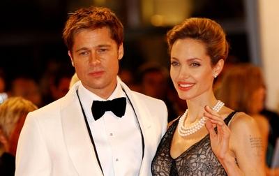 Schauspieler Brad Pitt und Angelina Jolie beide USA anl?sslich der Filmpremiere von The Assassin-stock-foto