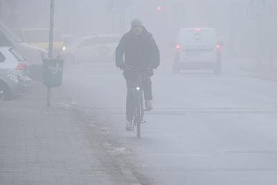 D?sseldorf 15.01.2025 Nebel Nebelwetter Luftfeuchte Luftfeuchtigkeit Rheinturm Winterwetter Strassenverkehr Unfallgefahr-stock-foto