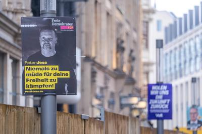 Wahlwerbung Bundestagswahl 2025-stock-foto