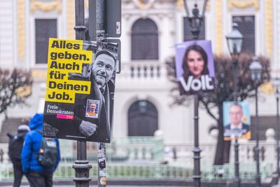 Wahlwerbung Bundestagswahl 2025-stock-foto