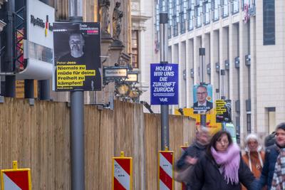 Wahlwerbung Bundestagswahl 2025-stock-foto