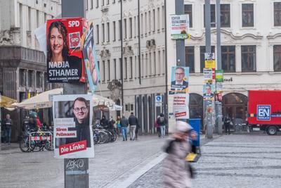 Wahlwerbung Bundestagswahl 2025-stock-foto