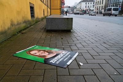 Wahlplakate f?r die Bundestagswahl 2025-stock-foto