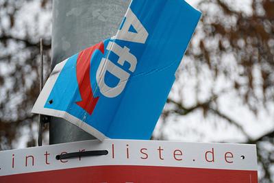 Wahlplakate f?r die Bundestagswahl 2025-stock-foto