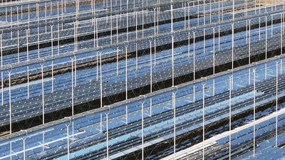 China Largest Solar Thermal Energy Storage Power Station Construction in Hami-stock-foto
