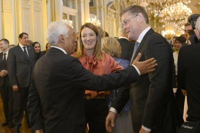 King Philippe And Queen Mathilde Meet Heads Of EU Institutions-stock-photo