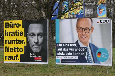 Themenfoto: Wahl, Wahlplakat zur Bundestagswahl 2025, 16.01.2025-stock-foto