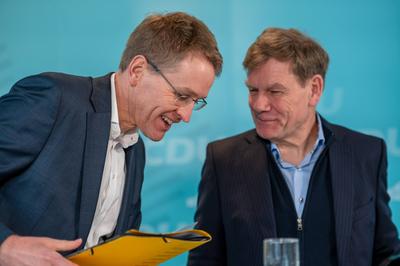 16.01.2025, Kiel, Deutschland, Wahlkampf in S-H, CDU stellt Bundespolitisches Fenster vor, Pressetermin mit Daniel G?nth-stock-photo
