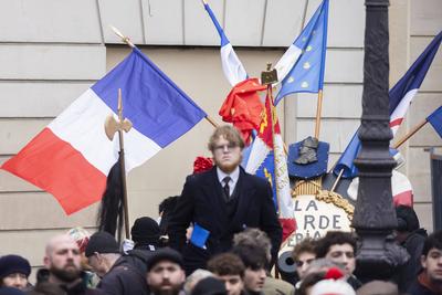 Tribute To Jean-Marie Le Pen At Notre-Dame Du Val-de-Grace Church-stock-photo