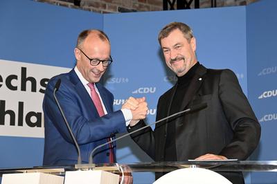 Friedrich Merz, Markus S?der-stock-foto