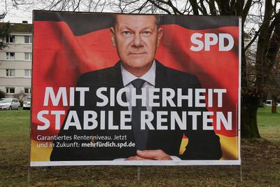Themenfoto: Wahl, Wahlplakat zur Bundestagswahl 2025, 16.01.2025-stock-foto