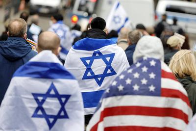 News Bilder des Tages Teilnehmer einer pro-israelischen Demonstration zum Thema Solidarit?t mit Israel, Soidarit?t mit J-stock-foto