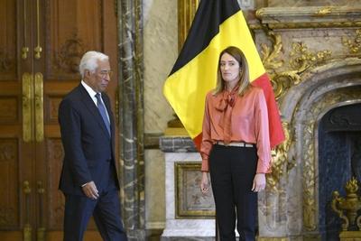 King Philippe And Queen Mathilde Meet Heads Of EU Institutions-stock-photo