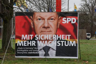 Themenfoto: Wahl, Wahlplakat zur Bundestagswahl 2025, 16.01.2025-stock-foto