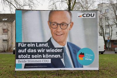 Themenfoto: Wahl, Wahlplakat zur Bundestagswahl 2025, 16.01.2025-stock-foto