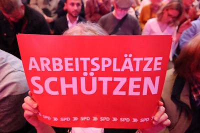 SPD und Olaf Scholz-stock-foto