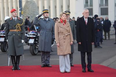 Besuch der Schweizer Pr?sidentin Karin KELLER SUTTER-stock-foto