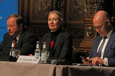 Alice Weidel im Hamburger Rathaus auf Einladung der Hamburger AfD B?rgerschaftsfraktion-stock-foto