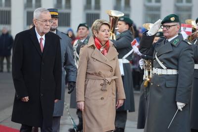 Besuch der Schweizer Pr?sidentin Karin KELLER SUTTER-stock-foto