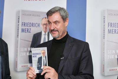 Berlin, Deutschland, 17.01.2025: Buchvorstellung von Volker Resings Friedrich Merz. Sein Weg zur Macht : Bayerns Ministe-stock-foto
