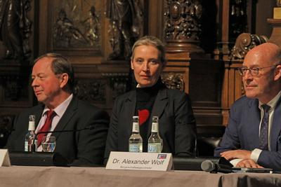 Alice Weidel im Hamburger Rathaus auf Einladung der Hamburger AfD B?rgerschaftsfraktion-stock-foto