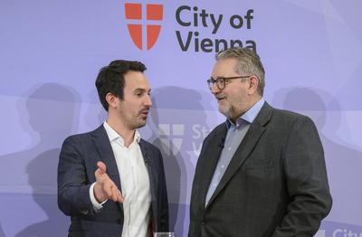 20250117 Mediengespraech zur Wiener Regierungsklausur 2025-stock-foto