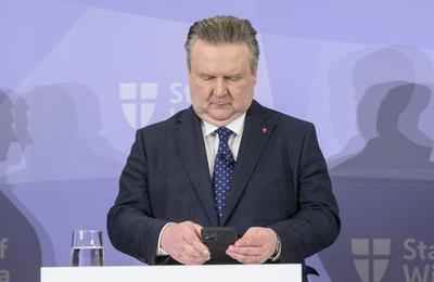 20250117 Mediengespraech zur Wiener Regierungsklausur 2025-stock-foto