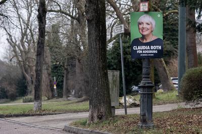 GER, Themenbild, Wahlplakate zur Bundestagswahl in Deutschland 2025, Augsburg, 17.01.2025.-stock-foto