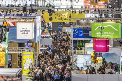CMT in Stuttgart er?ffnet. Die Messe Caravan - Motor - Touristik gilt als erste Tourismusmesse im Jahr als Indikator f?r-stock-photo