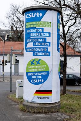 GER, Themenbild, Wahlplakate zur Bundestagswahl in Deutschland 2025, Augsburg, 17.01.2025.-stock-photo