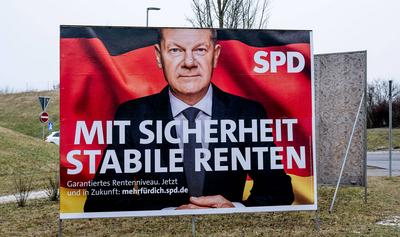 GER, Themenbild, Wahlplakate zur Bundestagswahl in Deutschland 2025, Augsburg, 17.01.2025.-stock-foto