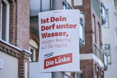 Die Linke, Wahlplakat zur Bundestagswahl am 23.02.2025, Berlin, Deutschland-stock-foto