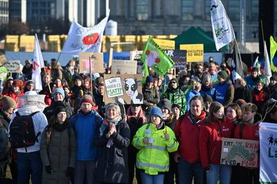 "Wir haben es satt!"-Demonstration für andere Agrarpolitik-stock-foto