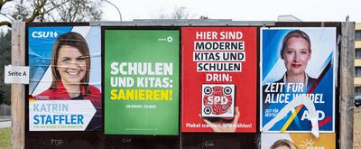 GER, Themenbild, Wahlplakate zur Bundestagswahl in Deutschland 2025, Augsburg, 17.01.2025.-stock-foto