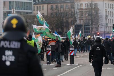 Demo_Freie Sachsen-stock-foto