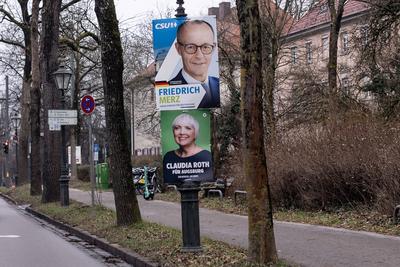 GER, Themenbild, Wahlplakate zur Bundestagswahl in Deutschland 2025, Augsburg, 17.01.2025.-stock-foto