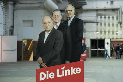 Bundesparteitag, Die Linke, Pappfiguren-stock-photo