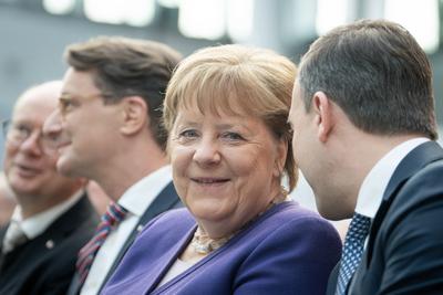 CDU NRW Neujahrsempfang mit Angela Merkel-stock-foto