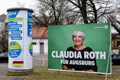 GER, Themenbild, Wahlplakate zur Bundestagswahl in Deutschland 2025, Augsburg, 17.01.2025.-stock-photo