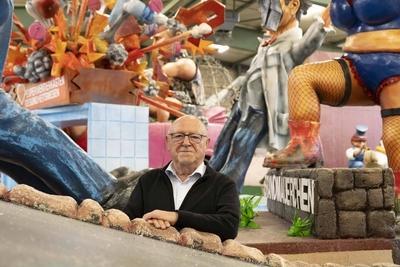 Die Motivwagen fuer den Rosenmontagszug in Mainz werden am 6. Februar 2024 in der MCV - Wagenhalle vorgestellt. Im Foto-stock-foto